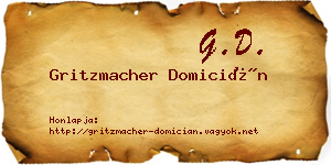 Gritzmacher Domicián névjegykártya